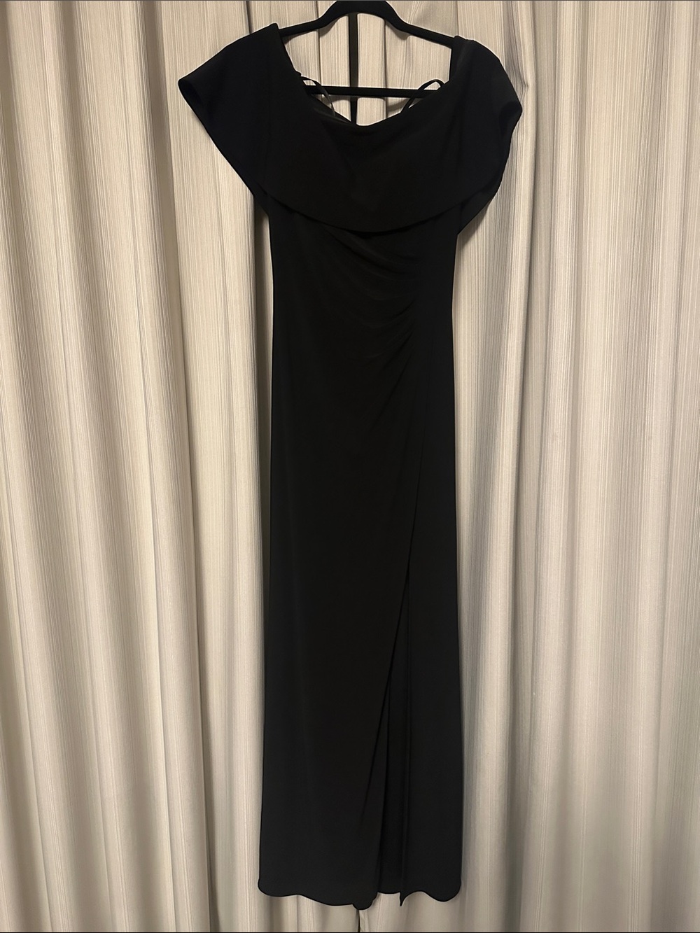 Xscape Black Off-Shoulder Maxi Gown